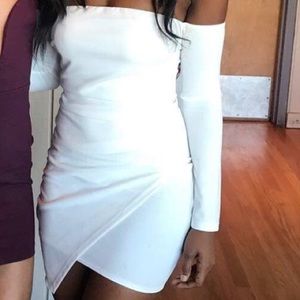 White Strapless dress